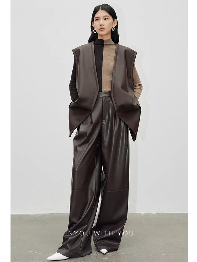 Eco-leather wide-leg pants_BDHL5109