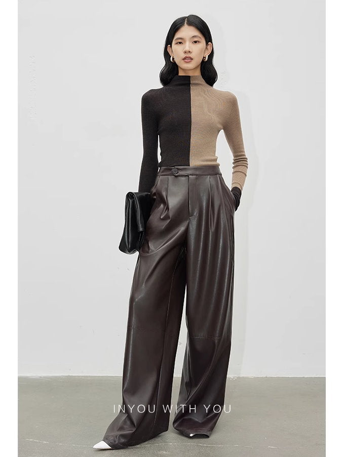 Eco-leather wide-leg pants_BDHL5109