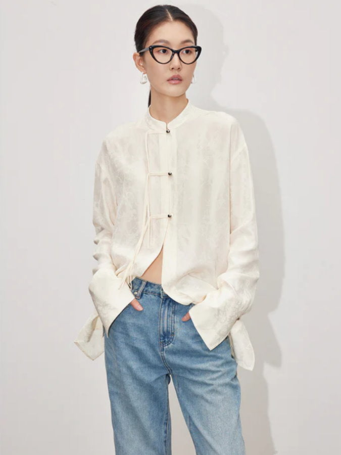 Chinese band collar shirt_BDHL4814