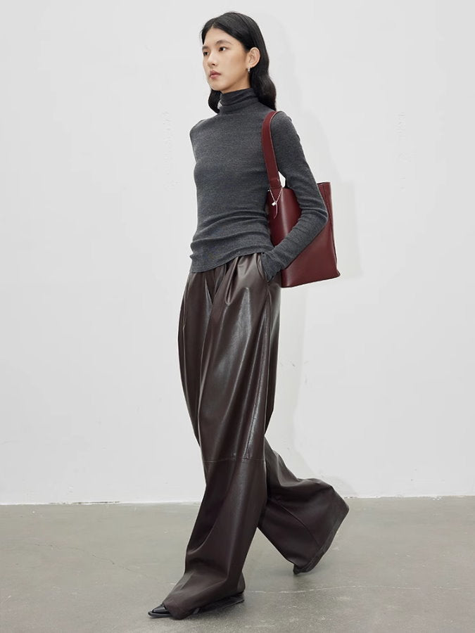 Eco-leather wide-leg pants_BDHL5109