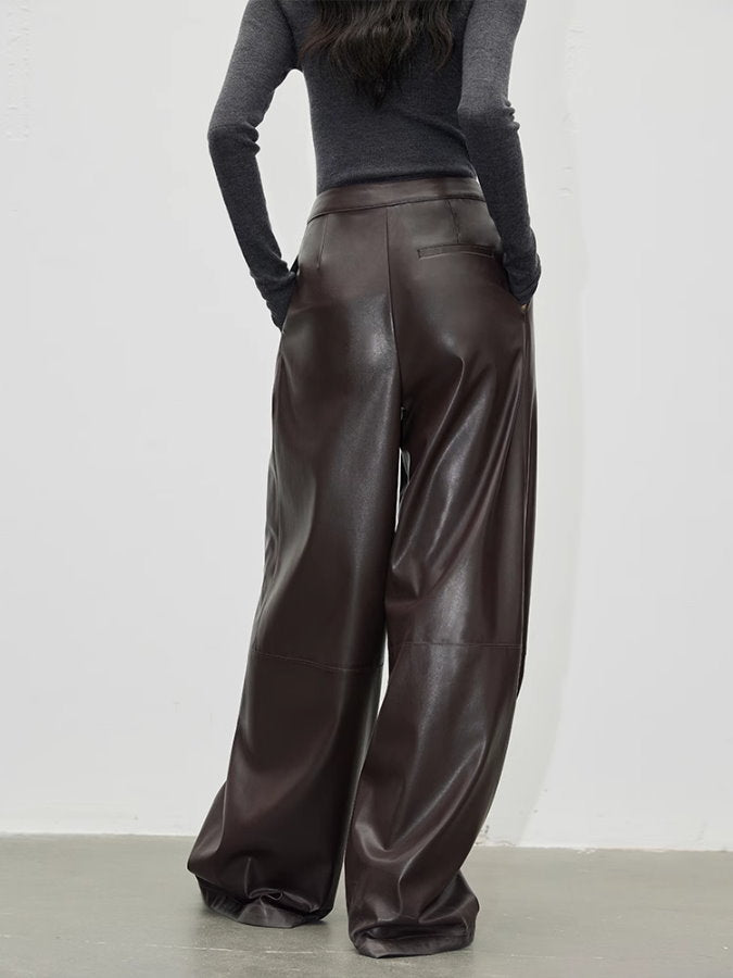 Eco-leather wide-leg pants_BDHL5109