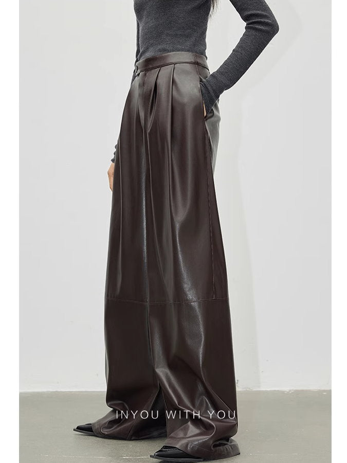 Eco-leather wide-leg pants_BDHL5109