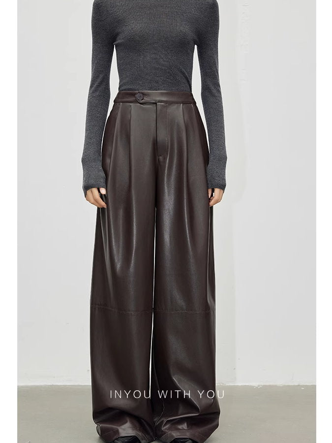 Eco-leather wide-leg pants_BDHL5109