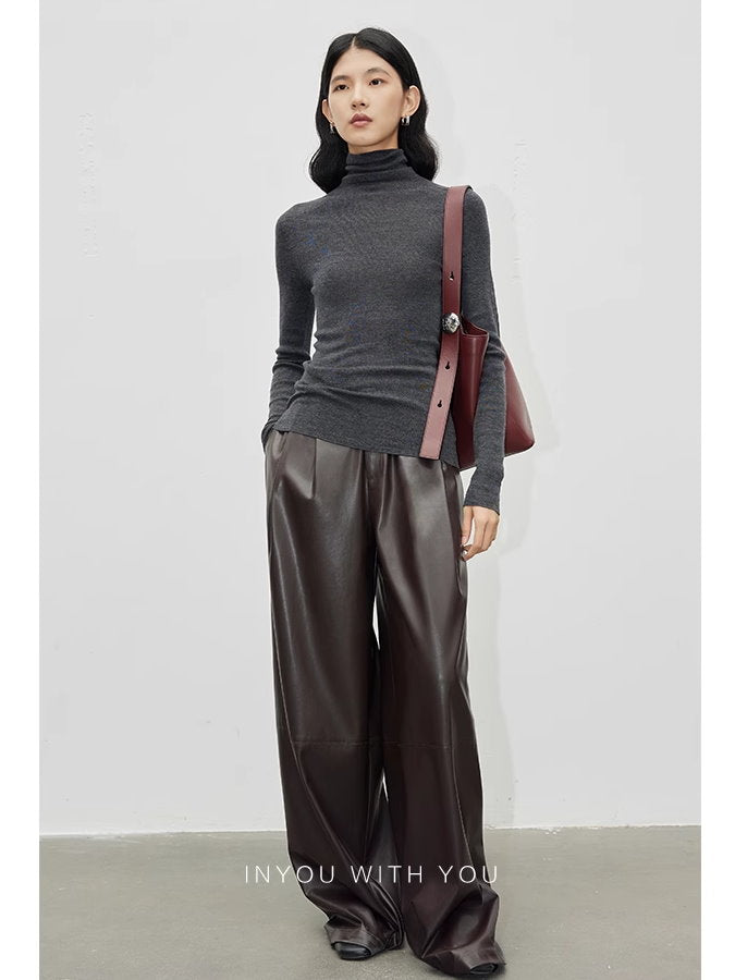 Eco-leather wide-leg pants_BDHL5109