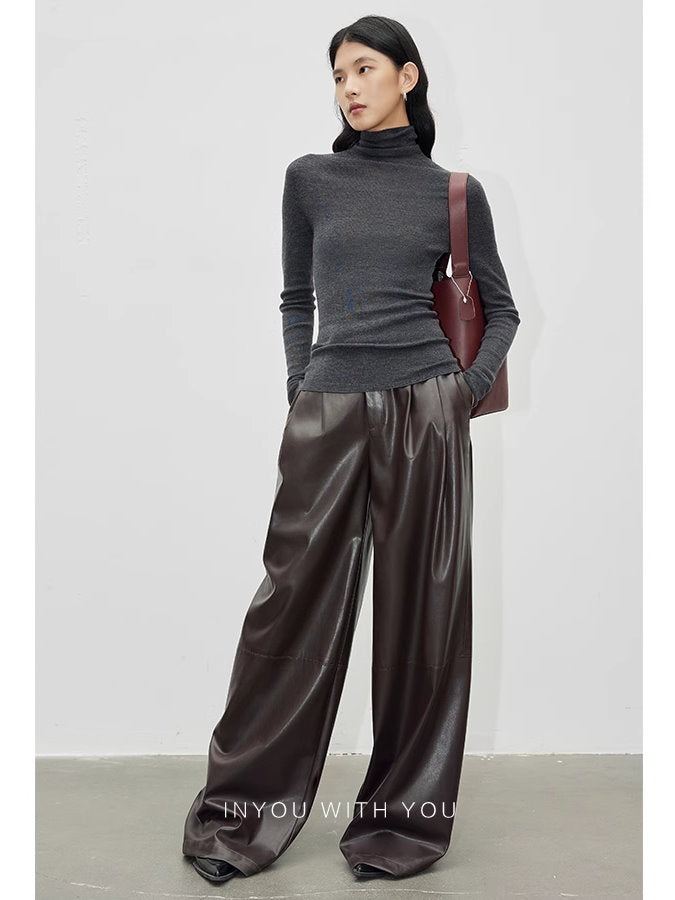 Eco-leather wide-leg pants_BDHL5109