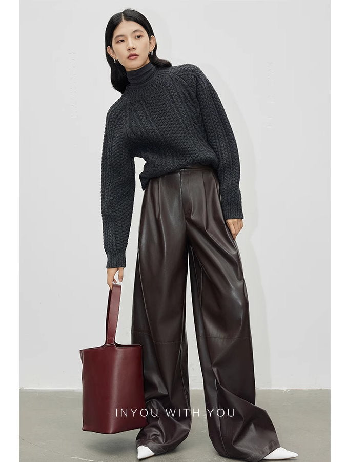 Eco-leather wide-leg pants_BDHL5109