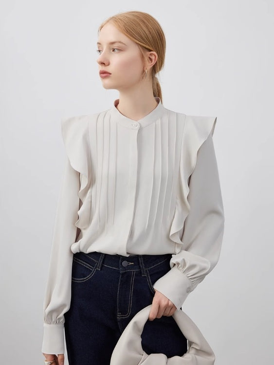 褶邊塔克襯衫_BDHL7146