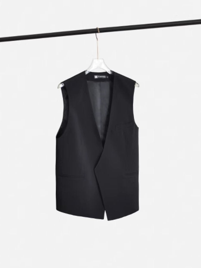 V-Neck Buttonless Vest_BDHL4903