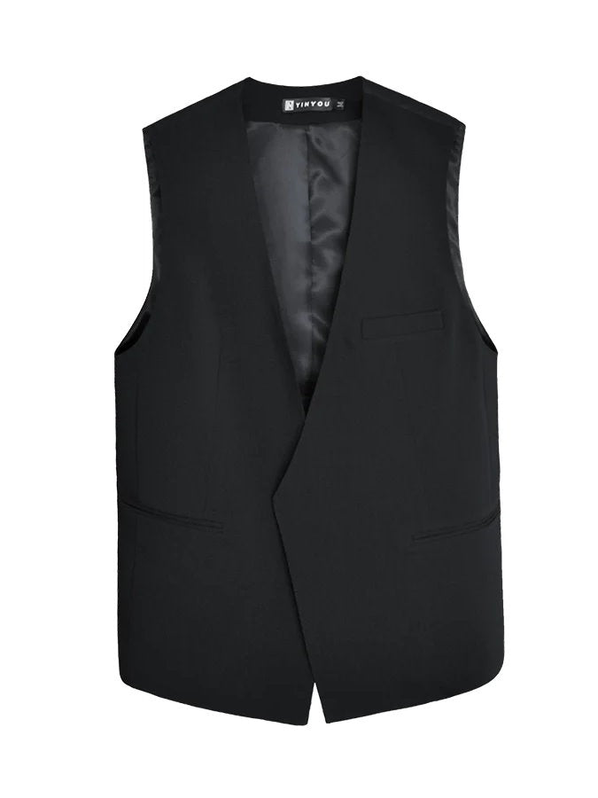 V-Neck Buttonless Vest_BDHL4903