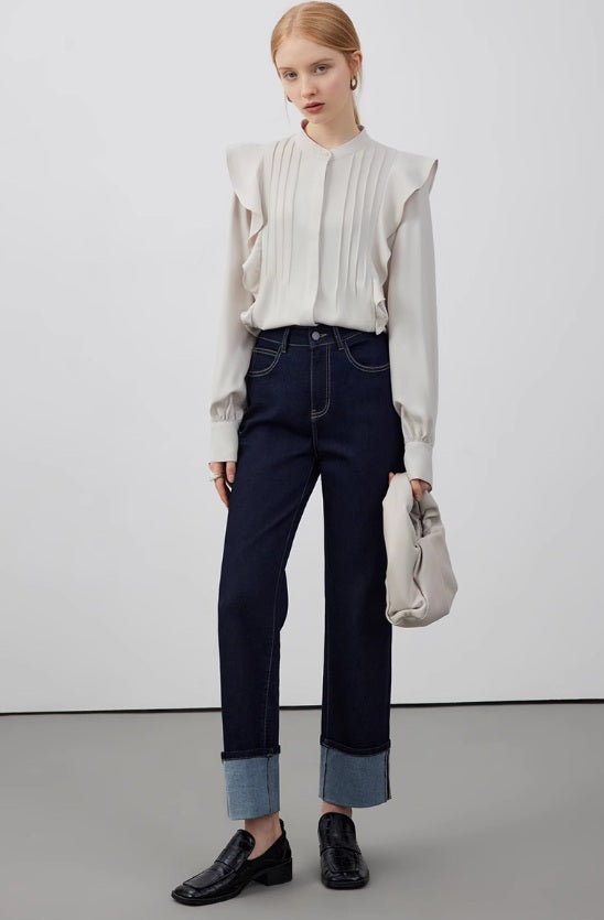 褶邊塔克襯衫_BDHL7146