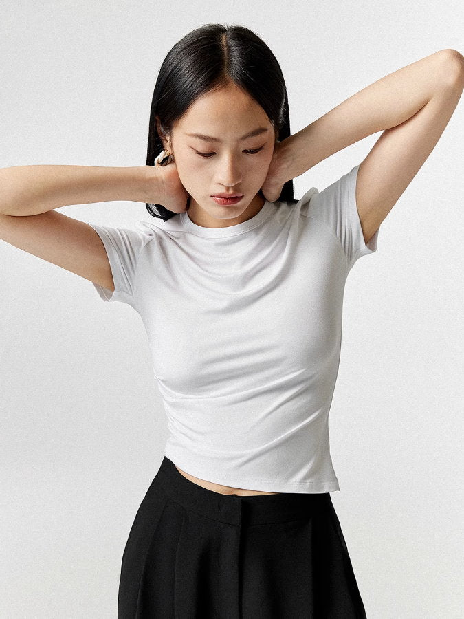 Diagonal hem T-shirt_BDHL4847