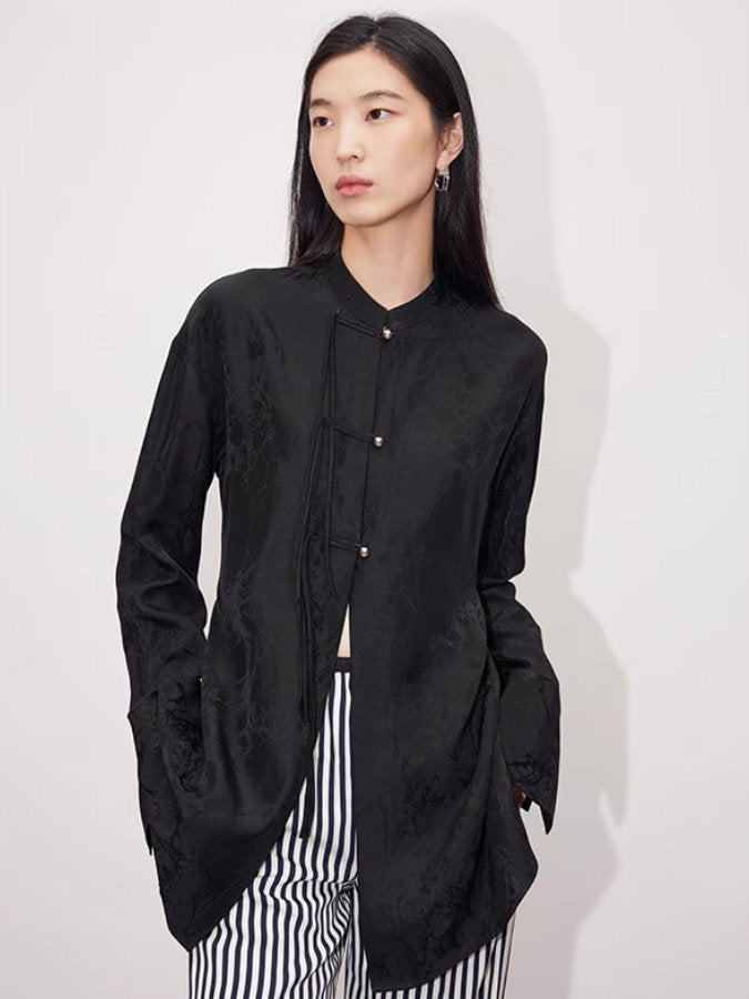 Chinese band collar shirt_BDHL4814