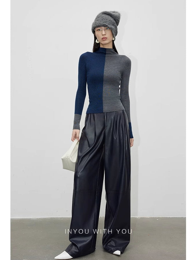 Eco-leather wide-leg pants_BDHL5109