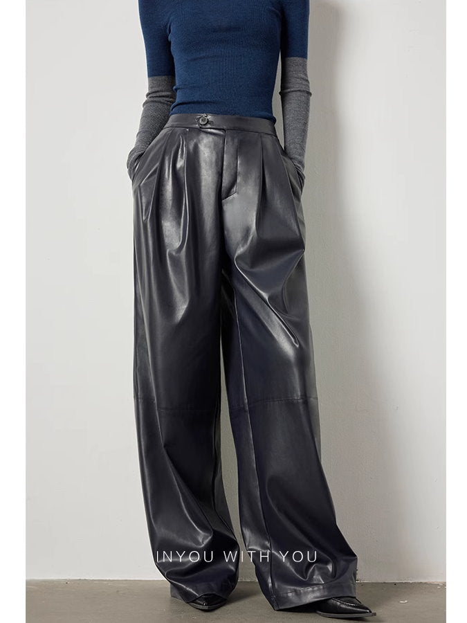 Eco-leather wide-leg pants_BDHL5109