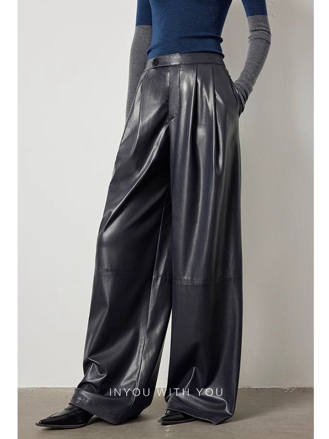 Eco-leather wide-leg pants_BDHL5109