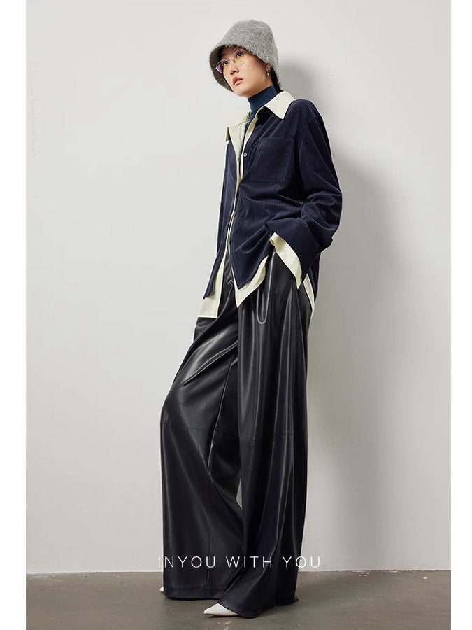 Eco-leather wide-leg pants_BDHL5109