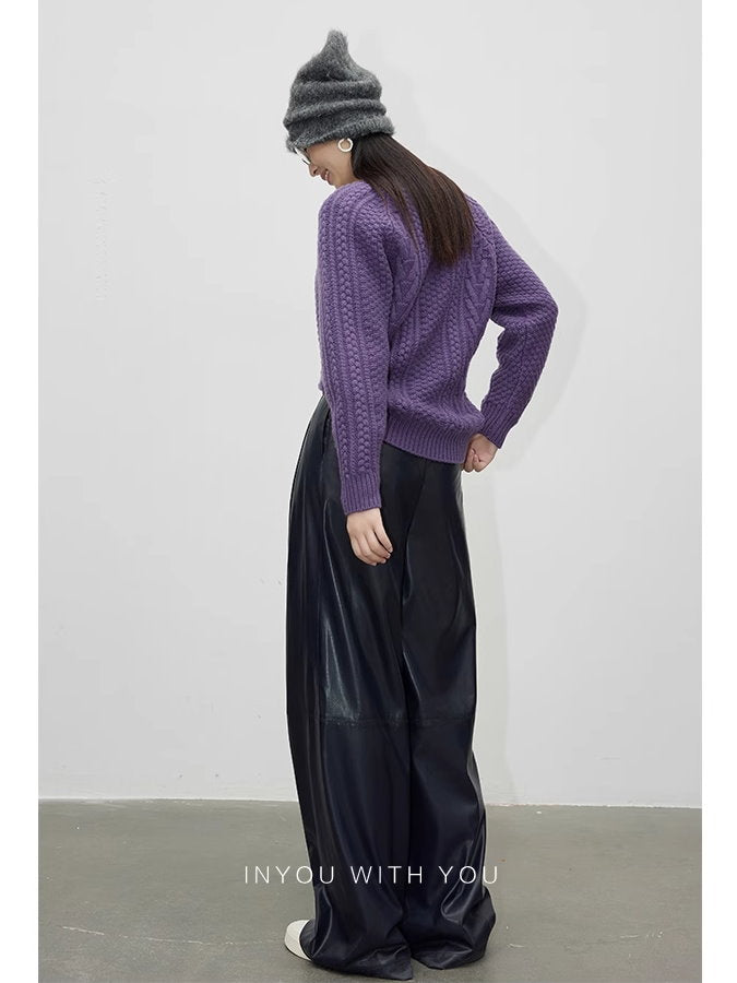 Eco-leather wide-leg pants_BDHL5109