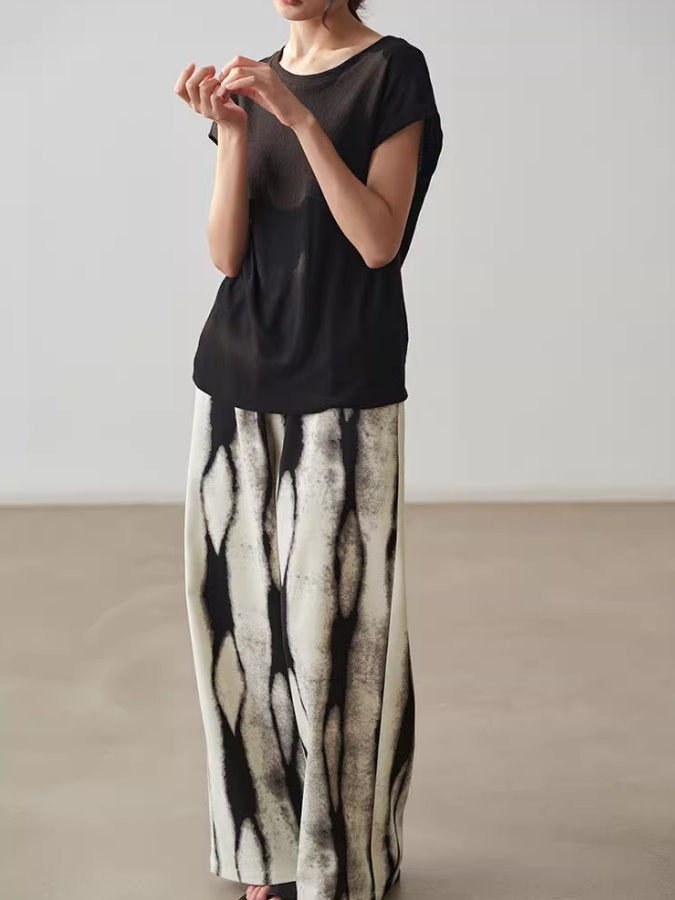 Ink Print Wide Leg Pants_BDHL4735