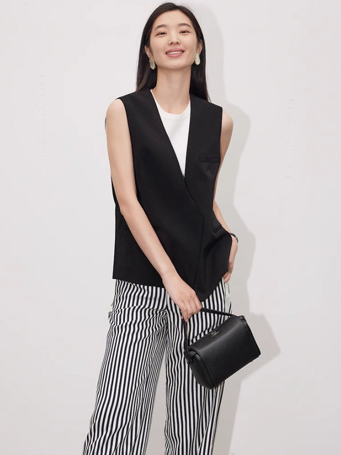 V-Neck Buttonless Vest_BDHL4903