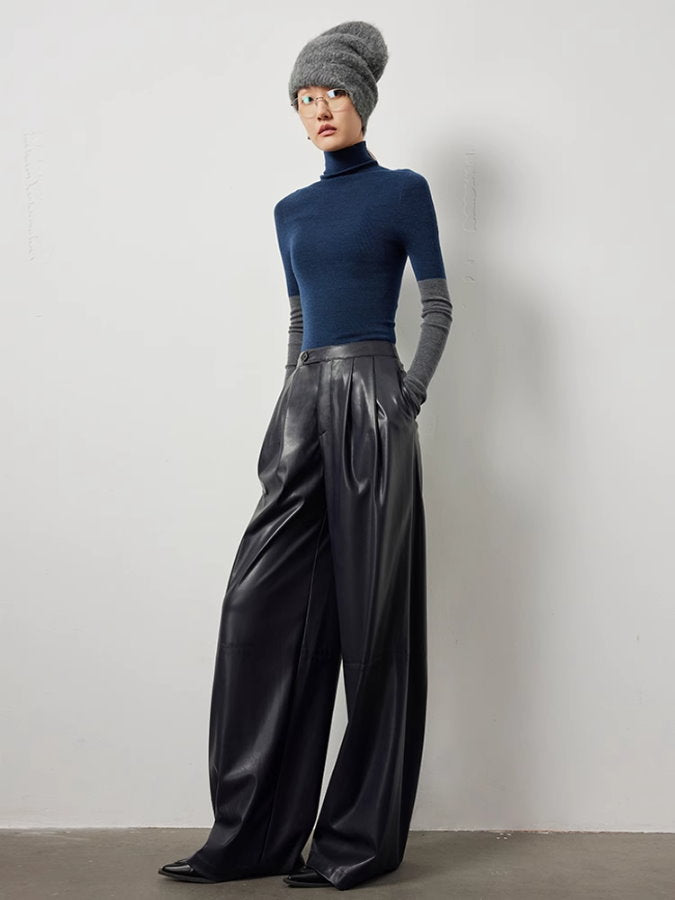 Eco-leather wide-leg pants_BDHL5109