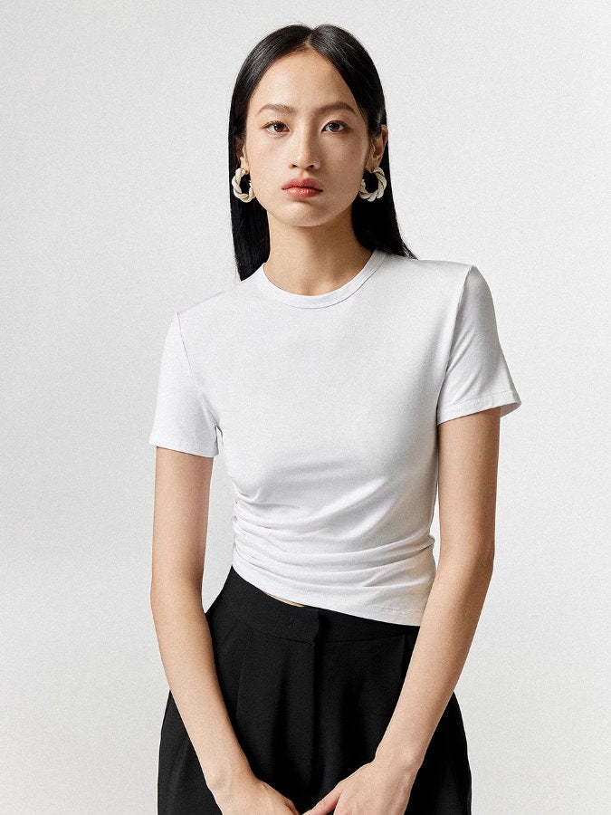Diagonal hem T-shirt_BDHL4847