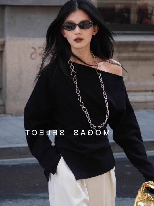 不對稱露肩上衣_BDHL7109