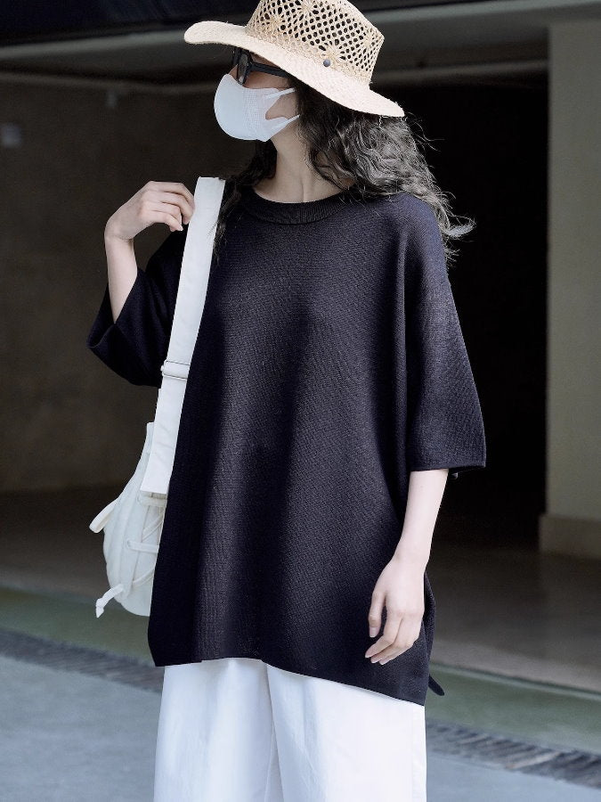 Round Neck Oversize T-Shirt_BDHL4615