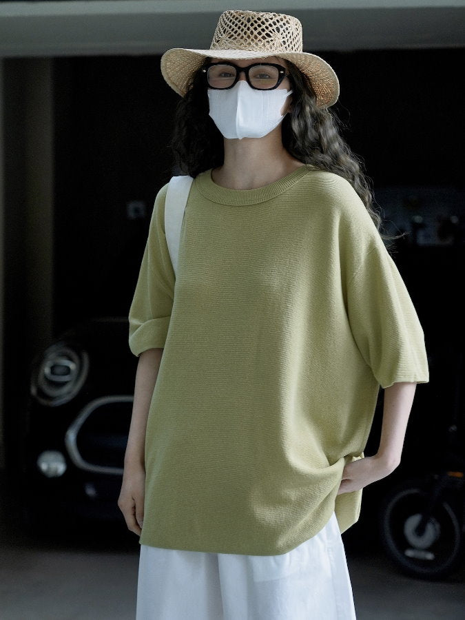 Round Neck Oversize T-Shirt_BDHL4615