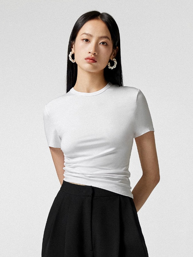 Diagonal hem T-shirt_BDHL4847