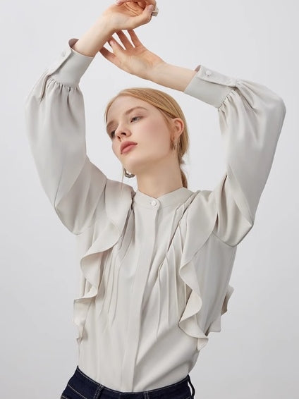 褶邊塔克襯衫_BDHL7146