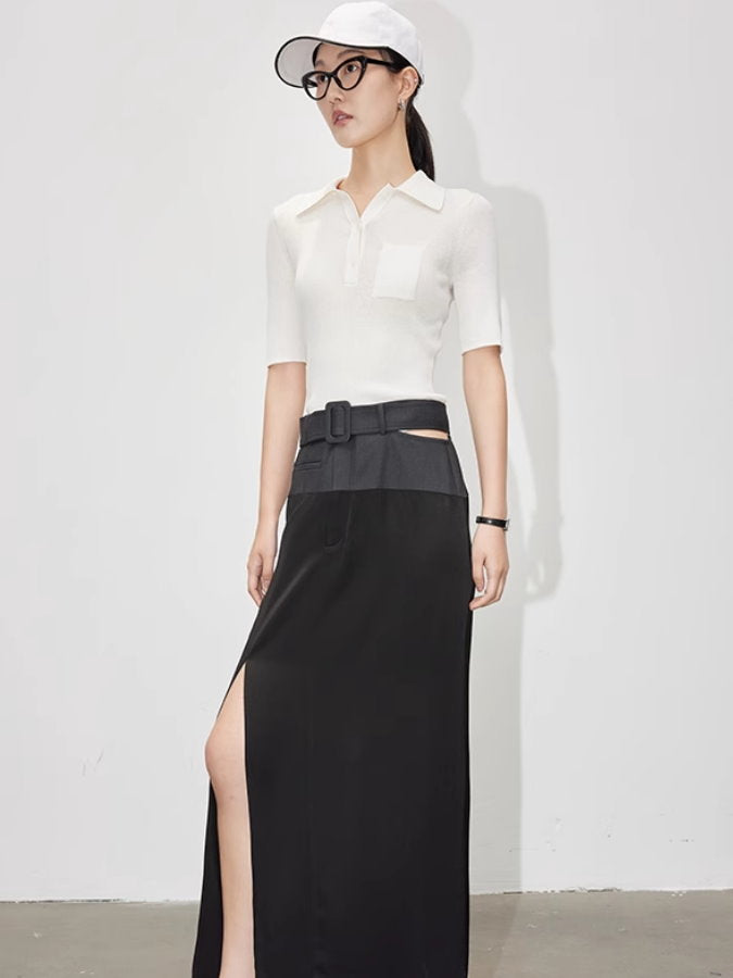 Waist Side Slit Tight Skirt_BDHL4799
