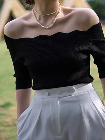 One-Shoulder Knit Tops_BDHL7113
