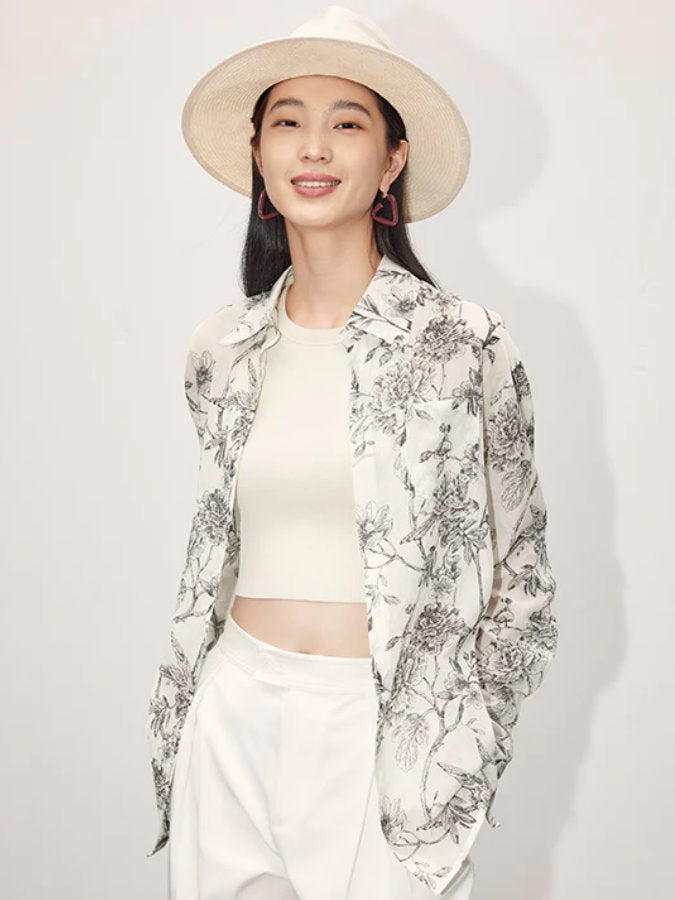 Botanical Pattern Shirt & Shorts Setup_BDHL4667