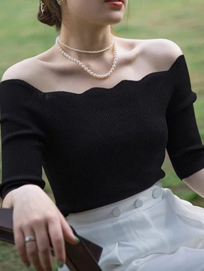 單肩針織上衣_BDHL7113