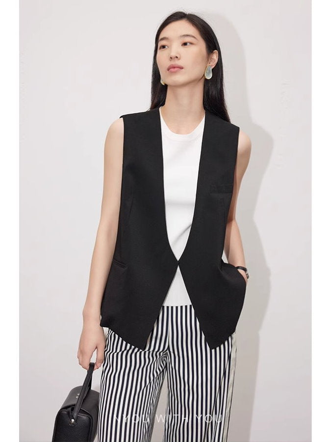 V-Neck Buttonless Vest_BDHL4903