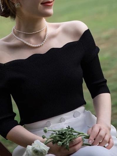 One-Shoulder Knit Tops_BDHL7113