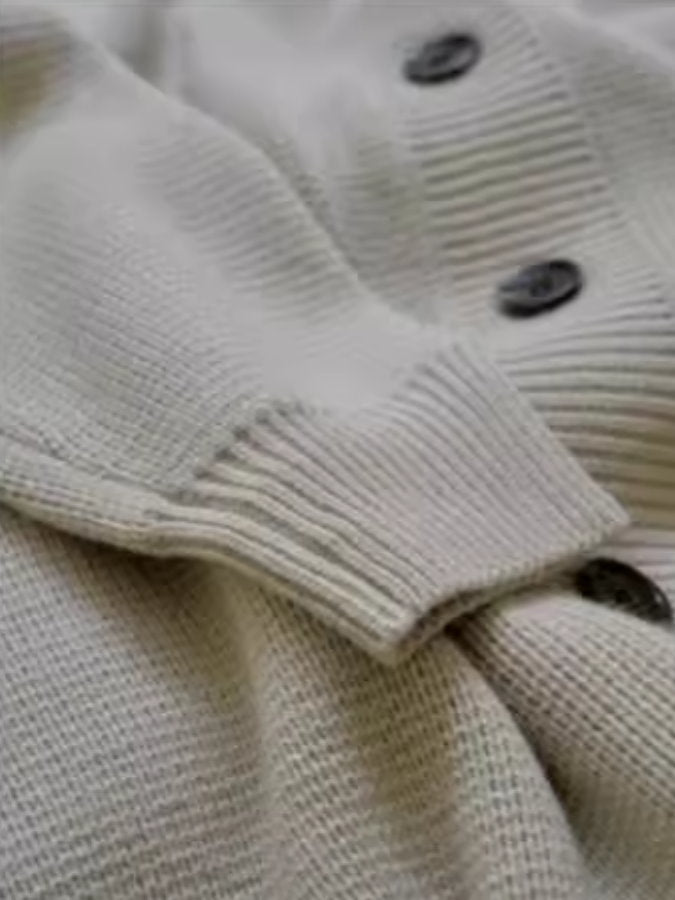Loose v-neck knit cardigan_BDHL4991