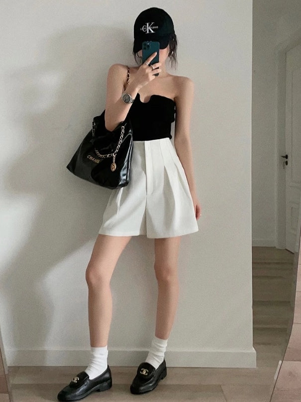 U-Neck Knitted Tube Top_BDHL7114