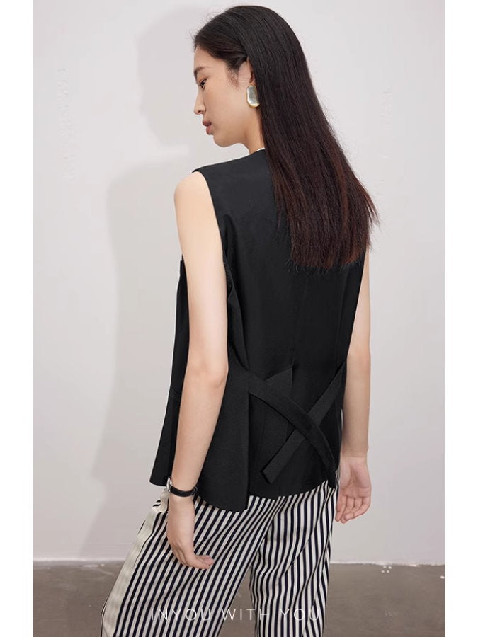 V-Neck Buttonless Vest_BDHL4903
