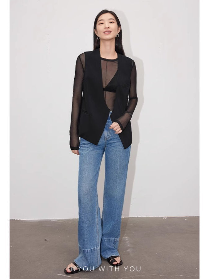 V-Neck Buttonless Vest_BDHL4903