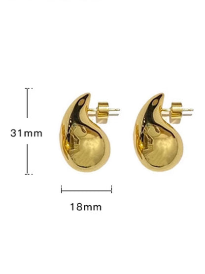Water drop pierce or ear clips_BDHL5561