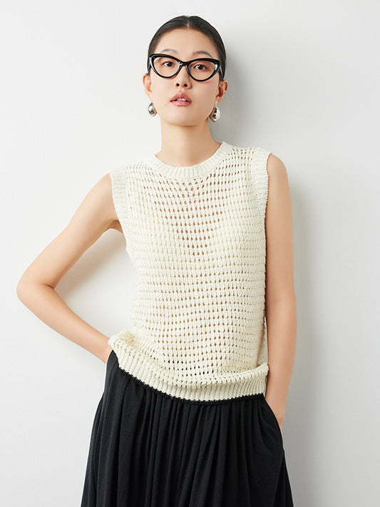 Linen sleeveless knit_BDHL5657 - HELROUS