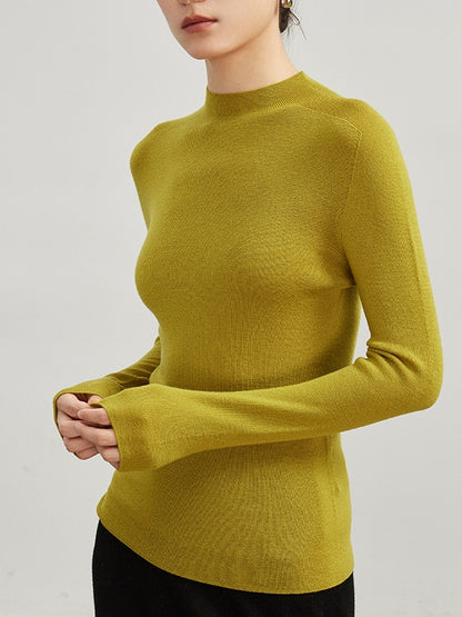 Half turtleneck wool sweater_BDHL5682