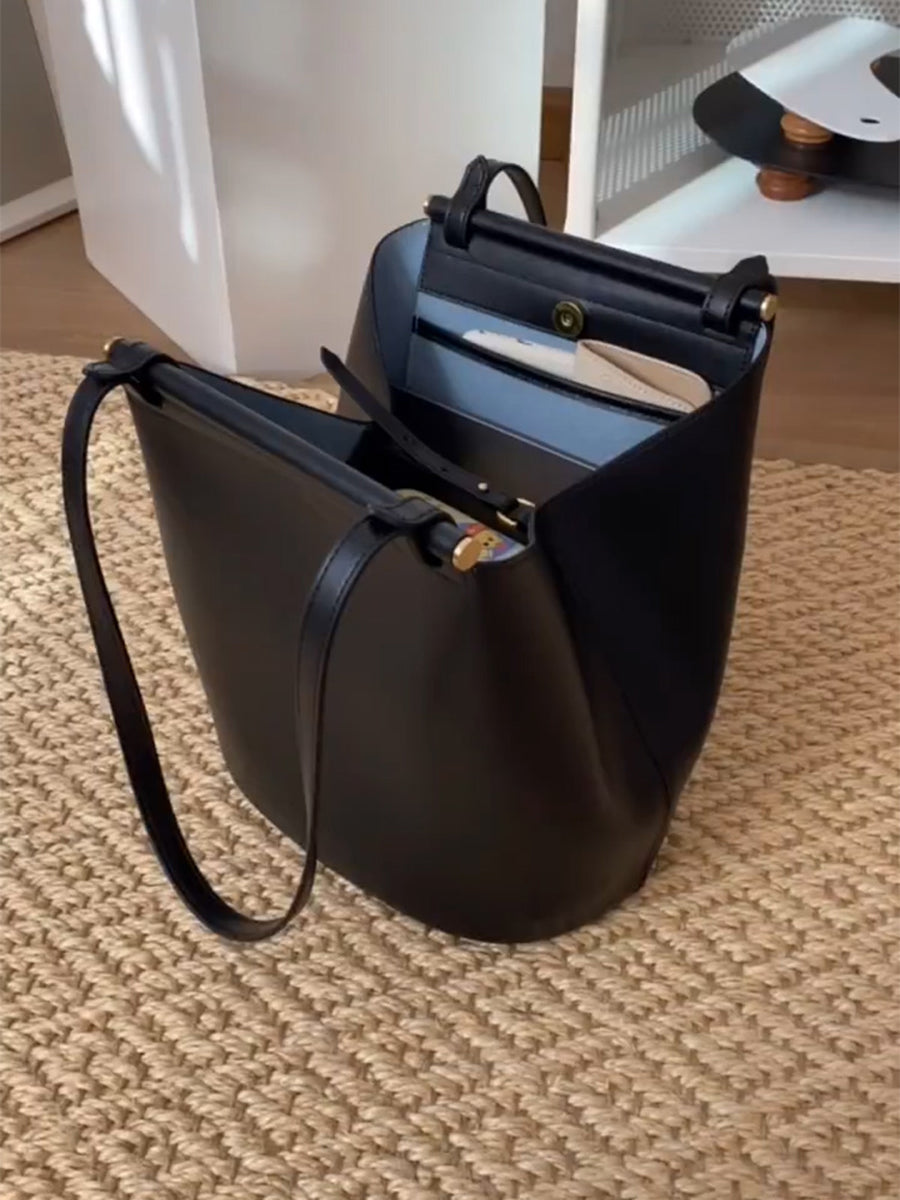 黑色夾扣手提包_BDHL7809