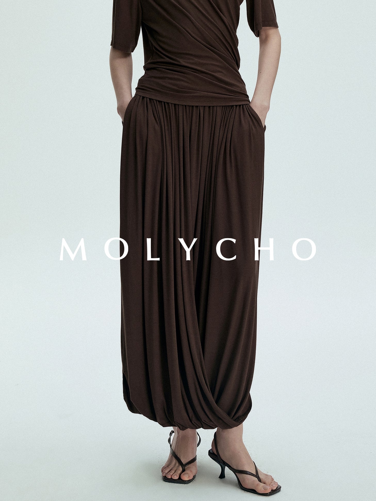 褶襉長裙褲_BDHL7398