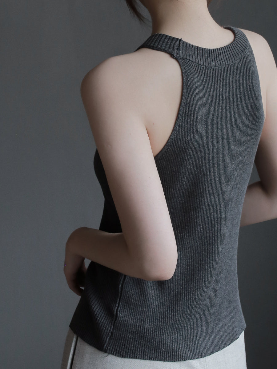 V領針織無袖上衣_BDHL7574