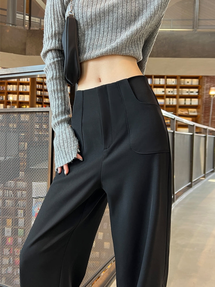 高腰垂墜寬褲_BDHL7124