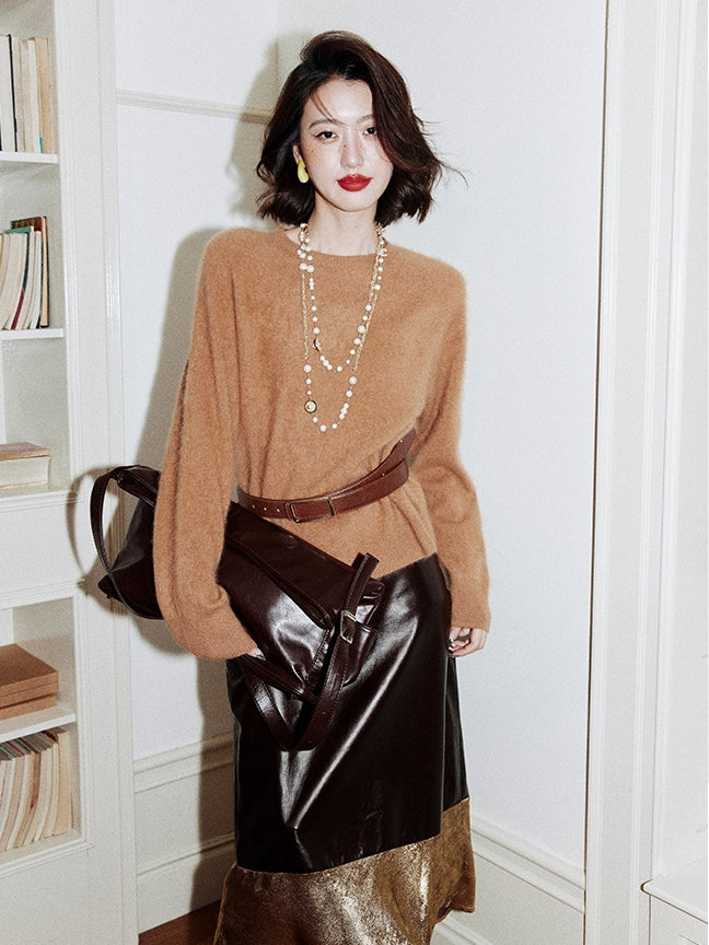 Brushed Knit V-Neck Top Or Round Neck Top Or Cardigan_BDHL7759