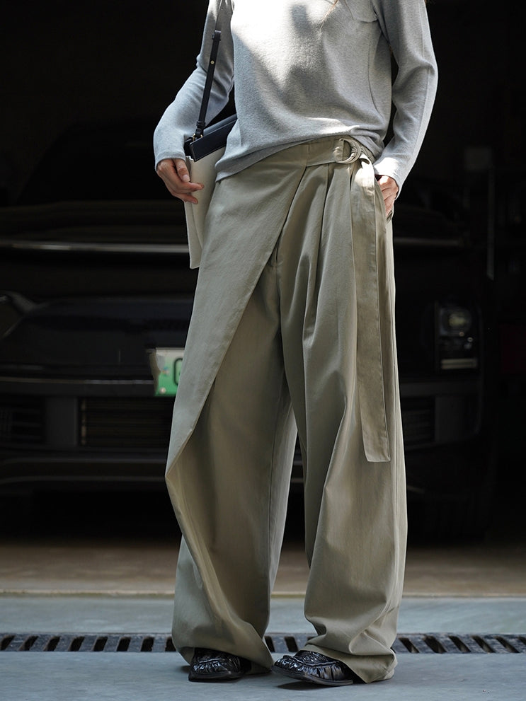 Diagonal-Belt Wide-Leg Pants_BDHL7769