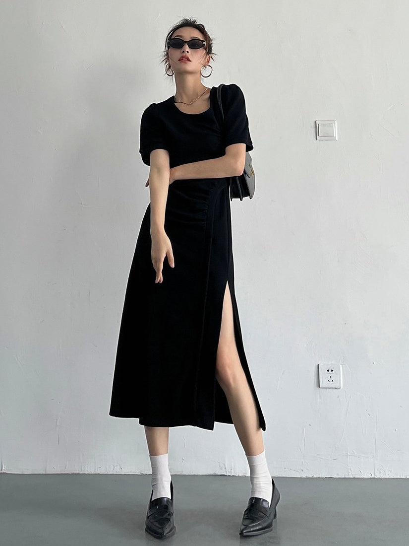 Slit Sleeveless Knit Dress_BDHL7569